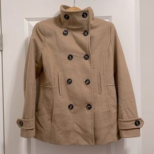 Thread & Supply funnel neck Double breasted pea coat size medium